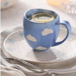 set of TWO Vida Icon Stoneware Mug -clouds